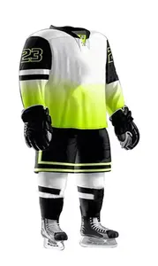 Venta superior personalizado Transferencia de Calor impreso conjunto de Jersey de hockey sobre hielo OEM al por mayor en blanco uniformes de hockey sobre hielo Spandex/algodón de secado rápido - Product Image 5