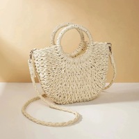 Sac bandoulière/sac à main/sac lune de style bohème, tissé à la main, avec un design ajouré, tendance et polyvalent
