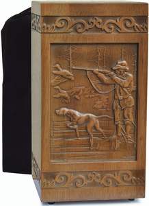 Hunting Wooden Cremation <b>Urn</b> for Human Ashes, Adult, Male/Female, <b>Large</b>, Design, 250 lbs Capacity - Product Image 3