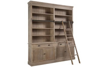 Armoire de cuisine, bibliothèque ou bureau en bois de manguier massif, finition bicolore, style moderne et luxueux, en chêne indien