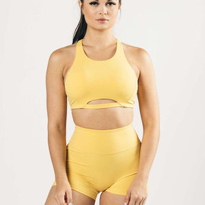 ชุดเซตสปอร์ตบรา2ชิ้นชุดโยคะฟิตเนสยิมและชุดโยคะยกก้นไร้รอยต่อแขนยาวและสั้น - Product Image 5