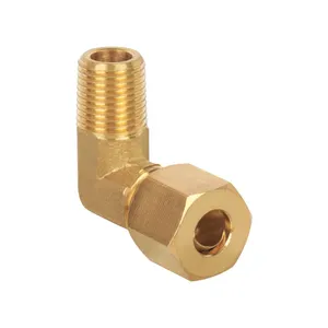 Factory Wholesale Elbow Brass Compression Tube Fitting used for Fuel Lines Brake Lines