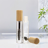 Envase de Bambú Transparente de PET para Rímel, Esencia para Cejas, Crema para Ojos, Envase de Bambú para Cosméticos y Maquillaje