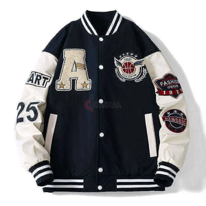 2024 High Quality Canvas Letterman <b>Jacket</b> Wholesale Custom Embroidery Logo Patches Streetwear <b>Baseball</b> <b>Bomber</b> <b>Jacket</b> - Product Image 1