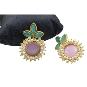 ต่างหูเม็ดเดี่ยวเคลือบทองวัสดุทองเหลืองเครื่องประดับแฟชั่นสำหรับผู้หญิงและเด็กผู้หญิง - Product Image 5