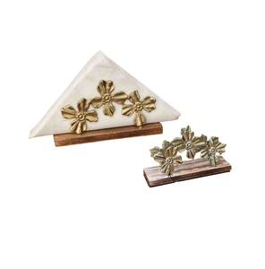 Servilletero de Base de mármol de lujo con decoración de flores de latón servilletero decorativo para decoración de mesa de comedor precio de fábrica - Product Image 6