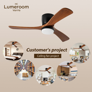 Ventilateur de plafond de 42 pouces avec lumière et télécommande, en bois massif, montage encastré, profil bas, moteur DC silencieux, ventilateur de plafond LED pour chambre à coucher - Product Image 5