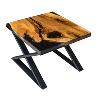 Meubles en bambou de salon Table basse en rotin ensemble de 2 tables d'appoint de forme arrondie Table à thé vintage de campagne de ferme