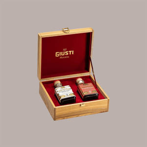 Coffret Cadeau en Bois Élégant pour Duetto 250ml Médailles d'Or Giusti Vinaigre Coffret Cadeau - Product Image 2