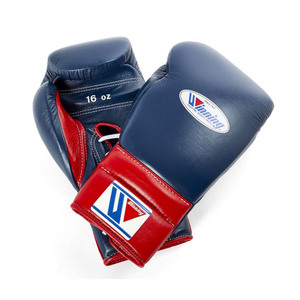 Guantes de boxeo ganadores de cuero rojo marino Guantes de entrenamiento de lucha de tarifa al por mayor de alta calidad con diseño OEM con cordones - Product Image 1
