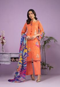 Costumes de pelouse pour femmes de designer pakistanais Shalwar Kameez avec des collections imprimées de taille supérieure pour vêtements pour femmes - Product Image 4