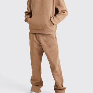 ออกแบบชุดวอร์มสำหรับผู้ชายพร้อมกางเกงขาบานชุดวอร์มสำหรับผู้ชายพร้อมกางเกงผ้าฝ้ายโพลีเอสเตอร์บาน - Product Image 5