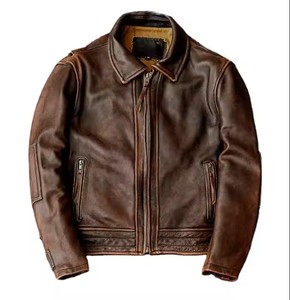 Veste en cuir pour hommes de qualité supérieure automne longueur régulière séchage rapide respirant coupe-vent écologique avant personnalisable OEM - Product Image 1