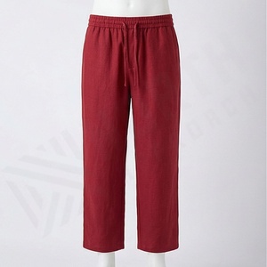 Pantalones de Lino de Color Personalizado, Diseño Cómodo, Estilo Informal, Bolsillo Lateral con Cremallera Oculta, Silueta Relajada, Transpirables, para Verano - Product Image 1