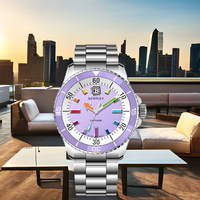 Reloj AURORA Minimalista de Acero Inoxidable para el Cuidado de la Salud, Movimiento de Cuarzo Delgado, Esfera de Cristal de Zafiro, Pantalla con Agujas, 10 ATM