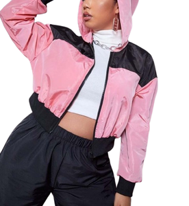 High Street Nylon Women's Windbreaker Jacket Quick Dry Sports Windproof <b>Zipper</b> Windbreaker Custom Printed Embroidery Logo - Product Image 3