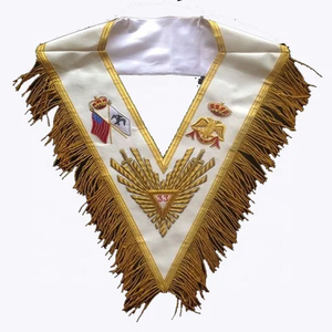 Collier de Regalia maçonnique de haute qualité Design personnalisé tissu brodé colliers 3D avec Badges de Logo collier en gros - Product Image 2
