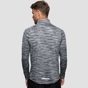 Camiseta Trail Manga Larga Slim Fit 1/4 Cremallera Hombre-Logo Reflectante, Ligero, Transpirable, Negro - Product Image 2