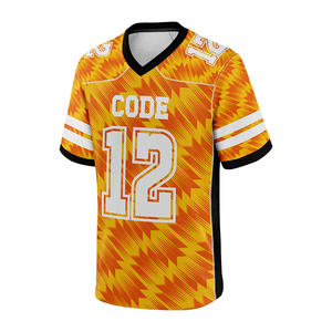 Maillot de football américain de qualité supérieure sur mesure, vêtements de sport respirants en maille de polyester à manches courtes, ensembles grande taille pour adultes - Product Image 6