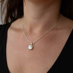 Classic Natural Real Freshwater Pearl Gemstone <b>Necklace</b> Solid 925 <b>Sterling</b> <b>Silver</b> Fine Jewelry For <b>Women</b> & Girls Chain Pendants - Product Image 2