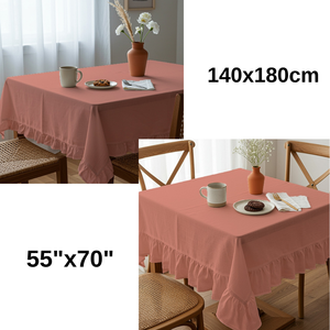 ผ้าปูโต๊ะรูปสี่เหลี่ยมผืนผ้า Ranforce Cotton Salmon ขนาด 140x180 ซม. ผลิตด้วยเทคนิคการทอผ้า สำหรับใช้ในบ้าน รับประทานอาหาร และงานอีเว้นท์ - Product Image 3