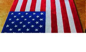 Tapis tufté en laine 100% fait à la main Design de drapeau américain moderne à haute pile pour la décoration intérieure pour le salon et la salle à manger (3x5 pieds) - Product Image 3