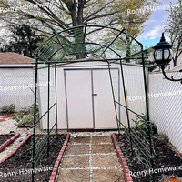 Arche de jardin en fer noir pour plantes grimpantes et support de concombres, résistante à la décomposition, pour jardinière surélevée extérieure avec filet