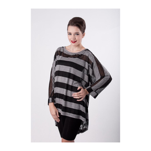 เดรสพิมพ์ลายทางขนาดใหญ่สำหรับผู้หญิงเดรสเครื่องเสื้อยืดขนาดใหญ่ออกแบบได้ตามต้องการสำหรับผู้หญิงประเทศไทย - Product Image 1