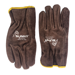 Heavy Duty Durable Cowhide Leather Work <b>Gloves</b> <b>Driver</b> <b>Gloves</b> for Truck Driving, Warehouse Gardening Customize - Product Image 2
