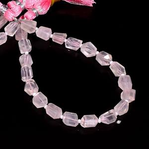 Cuentas de piedras preciosas en forma de pepita facetada de cuarzo rosa Natural, cuentas talladas sueltas de lujo de 7x9mm para fabricación de joyas, suministro a granel - Product Image 2