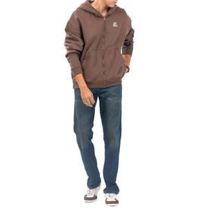 Sudadera con capucha de invierno 100% algodón de color sólido personalizado para hombres con logotipo frontal de aspecto vintage Servicio OEM - Product Image 3