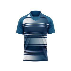 Camiseta de fútbol de poliéster sublimada personalizada, ropa deportiva sostenible superior con impresión de nombre y número para el club de fútbol de Francia. - Product Image 3