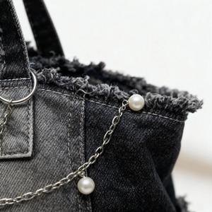 Sac à bandoulière en denim indigo fait main de qualité supérieure, nouvelle vision, grand sac utilitaire minimaliste, lavage foncé, accessoire de mode - Product Image 4