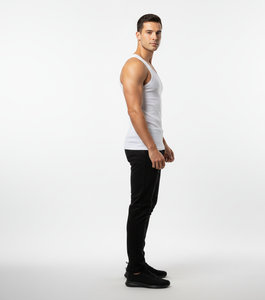 Ivory Freshness White Cotton <b>Vest</b> for <b>Men</b> Sleeveless Lightweight Airy Stretch Fabric Designed for Daily Comfort - Product Image 4