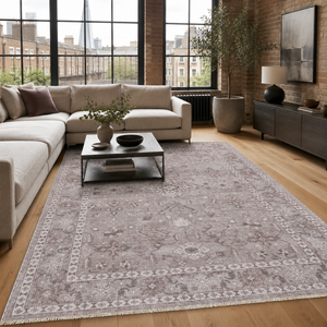 <b>Rug</b> Weavers RW7148 Aydn Grey Tribal Washable <b>Rug</b> Dropshipping Wholesale Washable Chenille 10 Sizes - Product Image 1