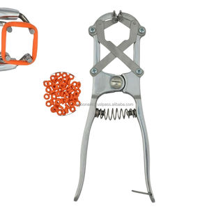 Manual Heavy Duty Stainless Steel Castration Elastrator <b>Rubber</b> <b>Ring</b> Applicator Set Plastic Bands for Farm Animal Care Hospital - Product Image 6