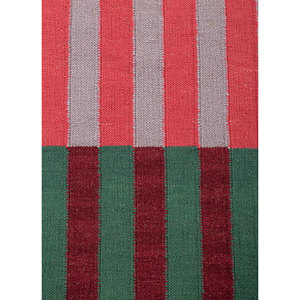 Tapis en laine tissée plate verte à carreaux, viscose rayée de haute qualité pour la maison, tapis rectangulaire 9x12 pour salon/chambre - ADWL-1315 - Product Image 3