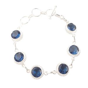 London Blue Topaz <b>Sterling</b> <b>Silver</b> Tennis <b>Bracelet</b> Simple Classic Luxury Zircon Birthstone Jewelry for <b>Women</b> - Product Image 3