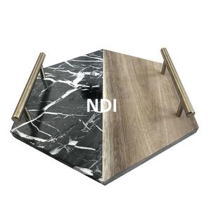 Plateau de service en métal de style unique alimentaire café thé petit déjeuner plateau de service en bois de haute qualité - Product Image 2