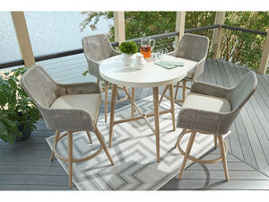 Juego de Mesa de Comedor de Mimbre Moderno y Resistente, Sillas de Jardín Cómodas para Hotel, Apartamento, Parque, Muebles de Exterior para el Hogar - Product Image 2