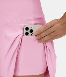 V-Shaped <b>Elastic</b> <b>Waist</b> Pleated Design Tennis golf Sports <b>Skirts</b> Breathable Custom Made Pleated Mini 2 In 1 <b>Skirt</b> For Women - Product Image 2