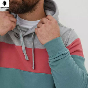 เสื้อฮู้ดสวมหัวของผู้ชายผ้าฝ้ายโพลีเอสเตอร์ผ้า100% น้ำหนักเบาลวดลายลำลอง - Product Image 3