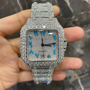 Hip Hop Style Business VVS Moissanite Diamond Automatic Movement Watch Fully Iced Stainless Steel <b>Glass</b> Analog 40mm Unique - Product Image 5
