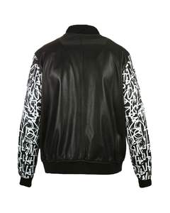 Veste en cuir universitaire d'hiver à col montant de haute qualité Service OEM Logo avant Position XL Technique teinte unie - Product Image 2