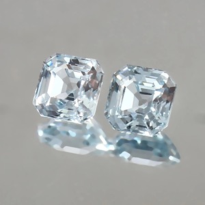 Par de Piedras Preciosas de Aguamarina Natural con Corte Asscher Facetado, Piedras Sueltas para Joyería, Origen NG - Product Image 2