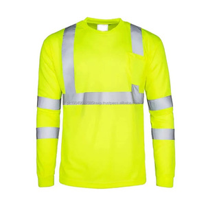 Vêtement de sécurité à manches longues respirant lavable multicolores en polyester à 95% avec chemise réfléchissante personnalisée pour hommes, vêtements de travail - Product Image 2