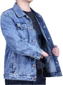 Chaqueta Vaquera Holgada de Moda para Hombre, Invierno, Extra Gruesa, Cálida, de Algodón con Decoración de Botones y Forro Polar, Estilo Casual - Product Image 3