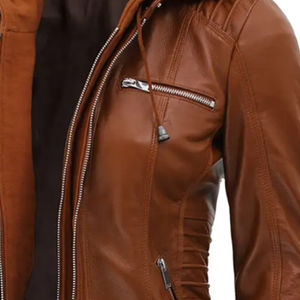 Blouson de moto en cuir véritable pour femme, hiver, avec broderie, imperméable et fermeture éclair écologique, nouveau style - Product Image 6