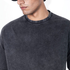 เสื้อยืดผู้ชายโอเวอร์ไซส์ผ้าฝ้ายย้อมสี100% เสื้อแขนสั้นโอเวอร์ไซส์ - Product Image 4