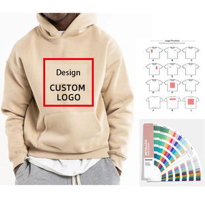 380gsm vêtements pour hommes à capuche en gros coton épais polaire pull goutte épaule sweats à capuche coton pull à capuche - Product Image 5